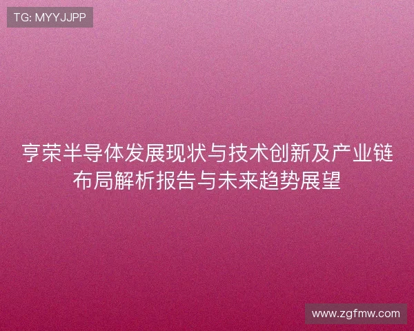 亨荣半导体发展现状与技术创新及产业链布局解析报告与未来趋势展望