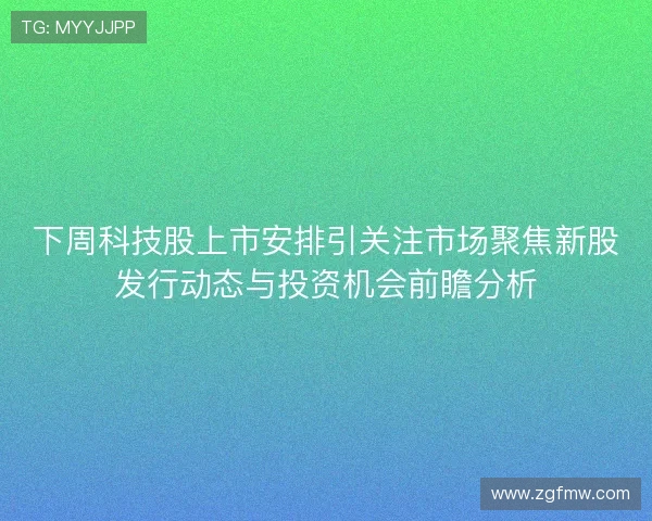 下周科技股上市安排引关注市场聚焦新股发行动态与投资机会前瞻分析
